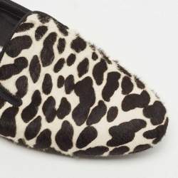 Tod's Black/White Leopard Print Calf Hair Smoking Slippers Size 36.5 