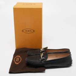 مملوكة مسبقًا Tod's Black Leather Gommino Driving Loafers Size 37.5
