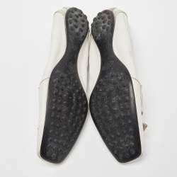 Tod's White Leather Bow Ballet Flats Size 39.5