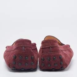 Pre Owned Tod's Purple Suede Gommino Loafers Size 38