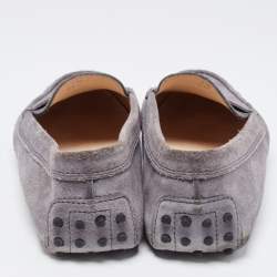 Pre Owned Tod's Grey Suede Gommino Loafers Size 40