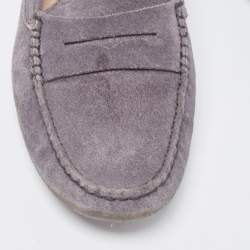 Pre Owned Tod's Grey Suede Gommino Loafers Size 40