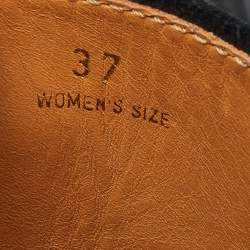 Pre Owned Tod's Black Leather Catena Ankle Booties Size 37