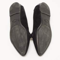 Tod's Black Suede and Leather Slip On Loafers Size 35.5