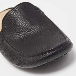 Pre Owned Tod's Black Leather Flat Loafer Mules Size 39