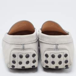 Pre Owned Tod's Grey Nubuck Leather Penny Loafers Size 39
