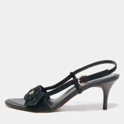 Tod's Black Suede Slingback Sandals Size 40