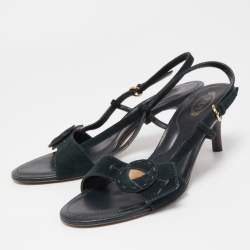 Tod's Black Suede Slingback Sandals Size 40