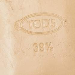 Pre Owned Tod's Off White Leather Kate Chain Slip On Loafers Size 39.5