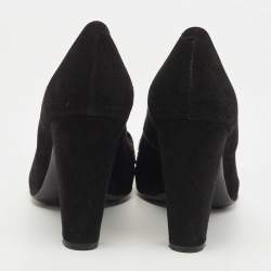 Pre Owned Tod's Black Suede Penny Loafer Pumps Size 37