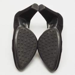 Pre Owned Tod's Black Suede Penny Loafer Pumps Size 37