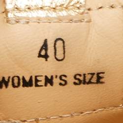 Pre Owned Tod's Metallic Gold Perforated Leather Low Top Sneakers Size 40