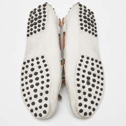 Pre Owned Tod's Off White Leather Slip On Loafers Size 36.5