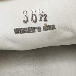 Pre Owned Tod's Off White Leather Slip On Loafers Size 36.5