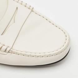 Pre Owned Tod's White Leather Penny Loafers Size 36.5