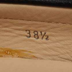 Pre Owned Tod's Black Leather Bow Slip On Loafers Size 38.5