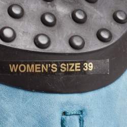 مملوكة مسبقًا Tod's Blue/Brown Leather and Suede Buckle Cross Strap Sandals Size 39