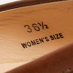 Pre Owned Tod's Brown Leather Tassel Fringe Detail Loafers Pumps Size 36.5