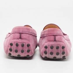 Pre Owned Tod's Purple Suede Gommino Loafers Size 39
