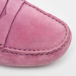 Pre Owned Tod's Purple Suede Gommino Loafers Size 39