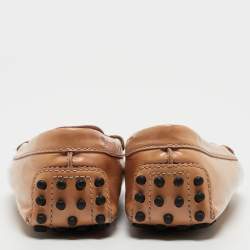 Tod's Beige Patent Slip On Loafers Size 34.5