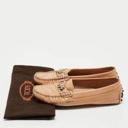 Tod's Beige Patent Slip On Loafers Size 34.5