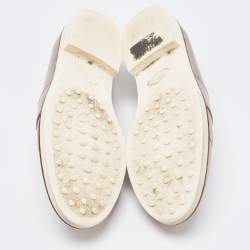 Tod's Metallic Silver Leather Penny Loafers Size 37 
