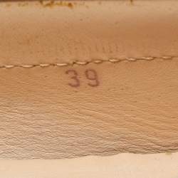 Pre Owned Tod's Grey Lizard Embossed Bow Slip On Loafers Size 39