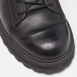 Pre Owned Tod's Black Leather Buckle Combat Boots Size 39