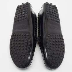مملوكة مسبقًا Tod's Black Leather Whip Stitch Detail Penny Loafers Size 38.5
