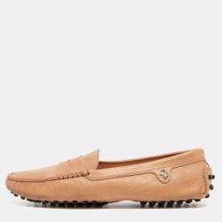 Tod's Brown Leather Ferrari Loafers  Size 37