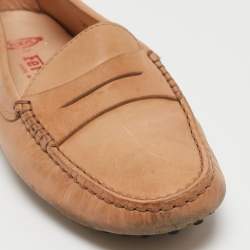 Tod's Brown Leather Ferrari Loafers  Size 37
