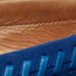 Pre Owned Tod's Blue Suede Gommino Loafers Size 39.5