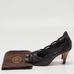 Tod's Black Leather Cut Out Pointed Toe Pumps Size 36