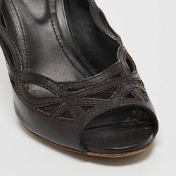 Tod's Black Leather Cut Out Pointed Toe Pumps Size 36