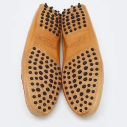 Pre Owned Tod's Brown Leather Slip On Loafers Size 41