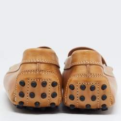 Pre Owned Tod's Brown Leather Slip On Loafers Size 41