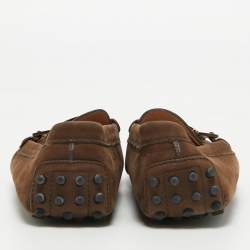 Pre Owned Tod's Brown Suede Gommino Loafers Size 39