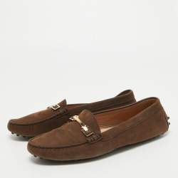Pre Owned Tod's Brown Suede Gommino Loafers Size 39