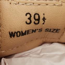 Pre Owned Tod's Silver Leather Drilled Low Top Sneakers Size 39.5