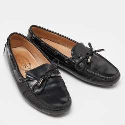 Tod's Black Patent Leather Slip On Loafers Size 36