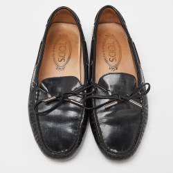 Tod's Black Patent Leather Slip On Loafers Size 36