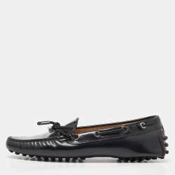 Tod's Black Patent Leather Slip On Loafers Size 36