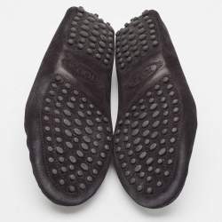 Tod's Black Suede and Patent Leather Loafers Size 36.5