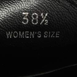 Pre Owned Tod's Black Patent Leather Laser Cut Fringe Loafers Size 38.5