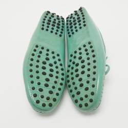 Pre Owned Tod's Green Patent Leather Bow Loafers Size 38