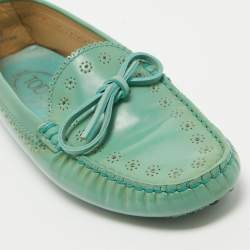 Tod's Green Patent Leather Bow Loafers Size 38