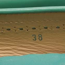 Pre Owned Tod's Green Patent Leather Bow Loafers Size 38