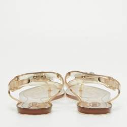 Tod's Transparent Rubber Tassel Bow Flat Thong Sandals Size 40