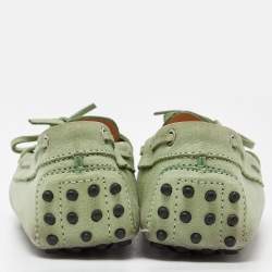 مملوكة مسبقًا Tod's Green Leather Bow Loafers Size 40